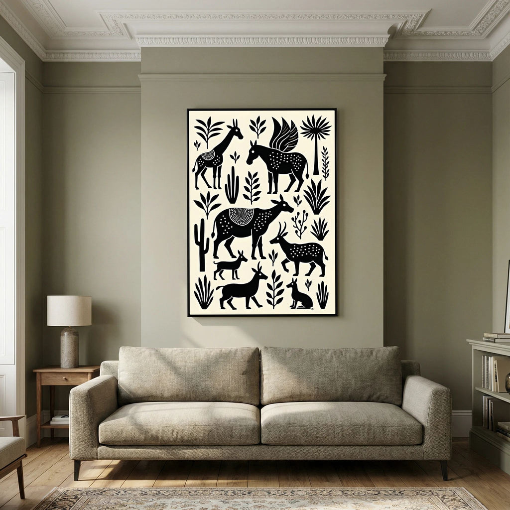Mystical Planes Animals Canvas Wall art