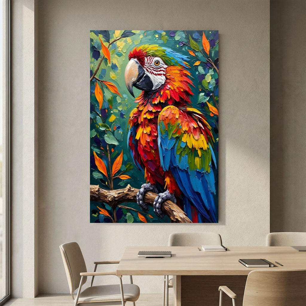 A Vibrant Macaw Stand Out In Any Room Minimalist Wall Canvas