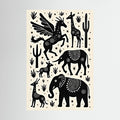 Mystical African Animal Canvas Wall Art