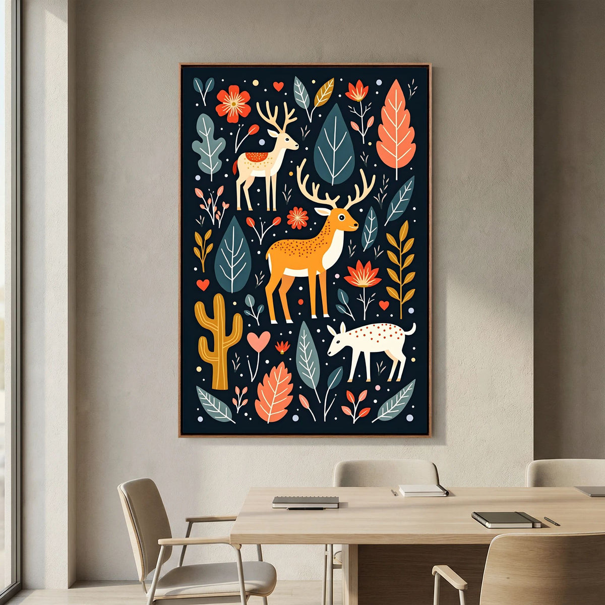 Abstract Deer Wall Canvas