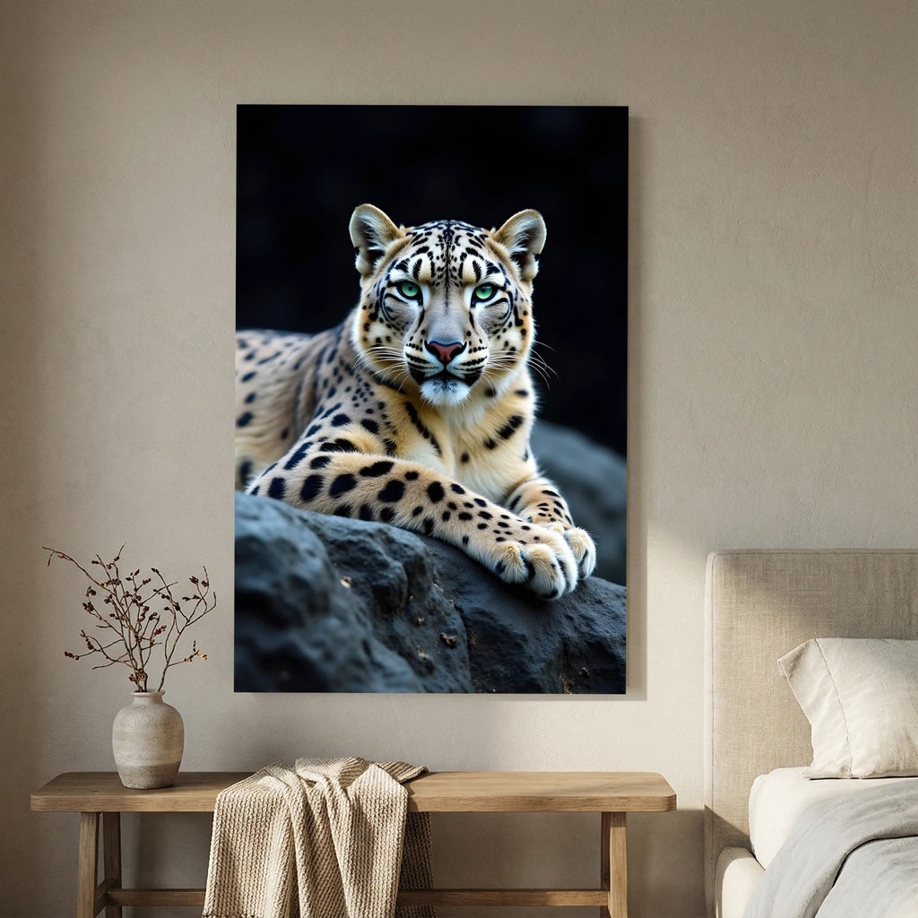 Snow Leopard Minimalist Big Cat Canvas