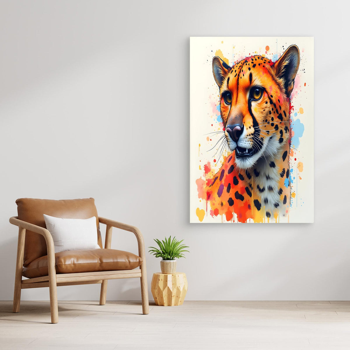 Abstract Cheetah Minimalist Ink Style