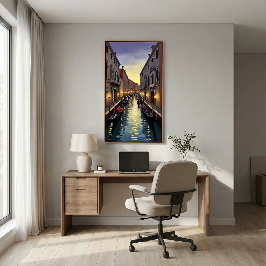 Venice River Scene Canvas Wall Art