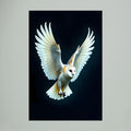 Exquisite  Barn Owl In Flight Print Minimalist Wall Canvas