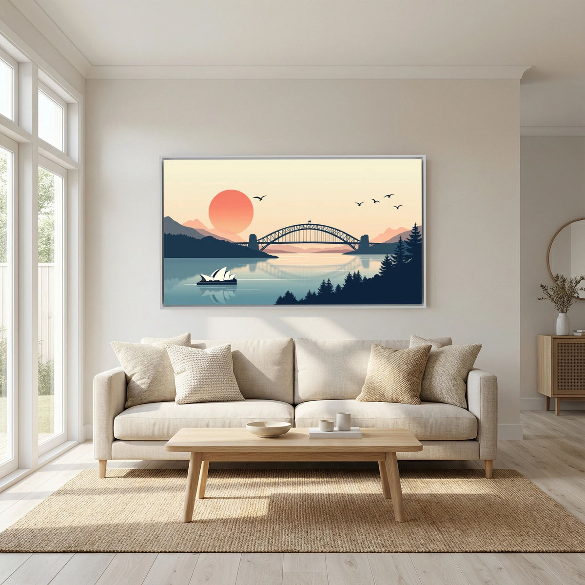 Abstract Sydney Harbour Boat At Sunset