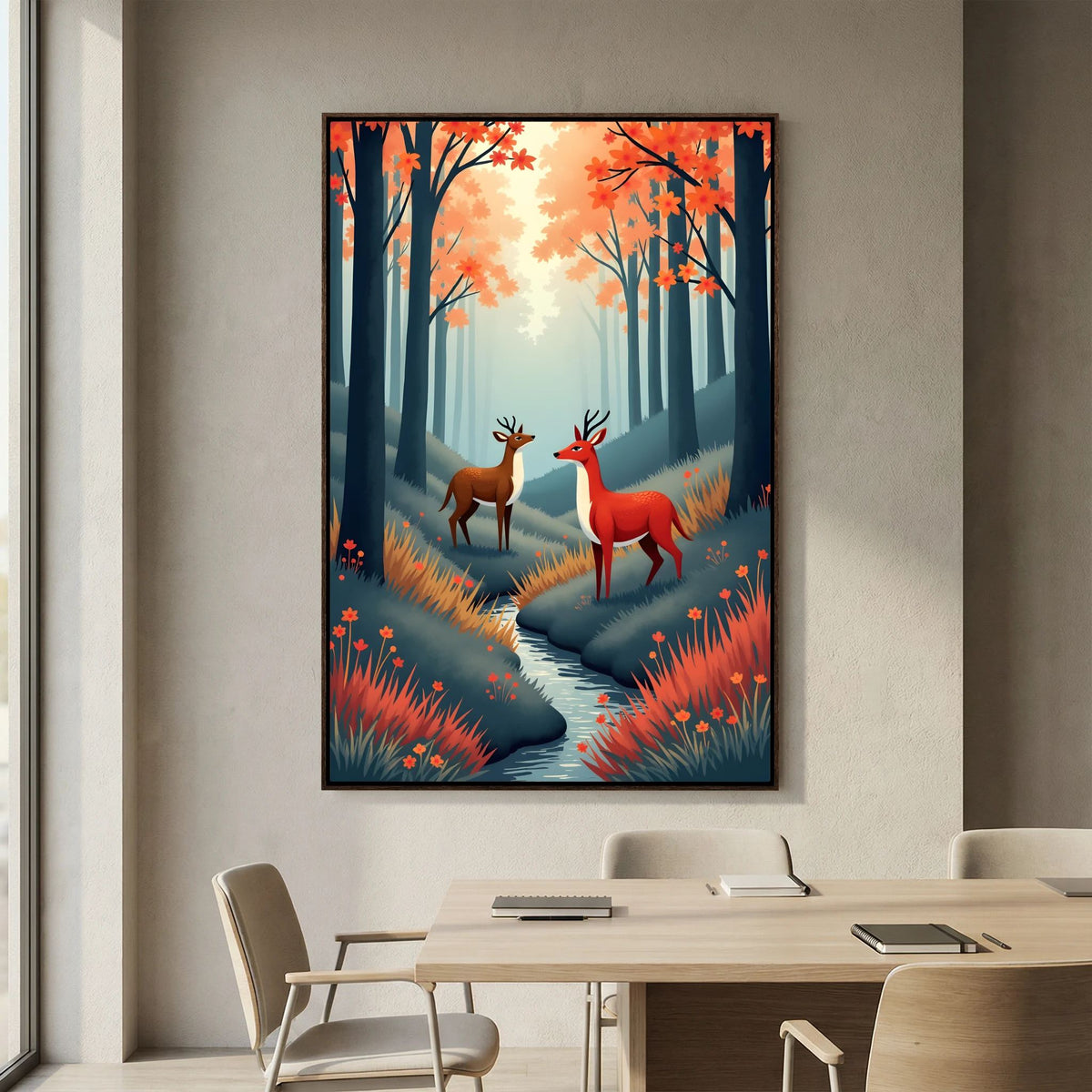 Forest Scene Abstract Deer