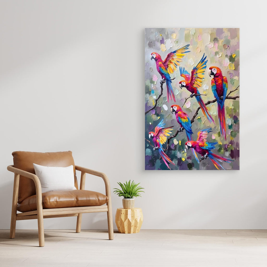 Macaw Abstract Oil Style Canvas Great Gift Idea 