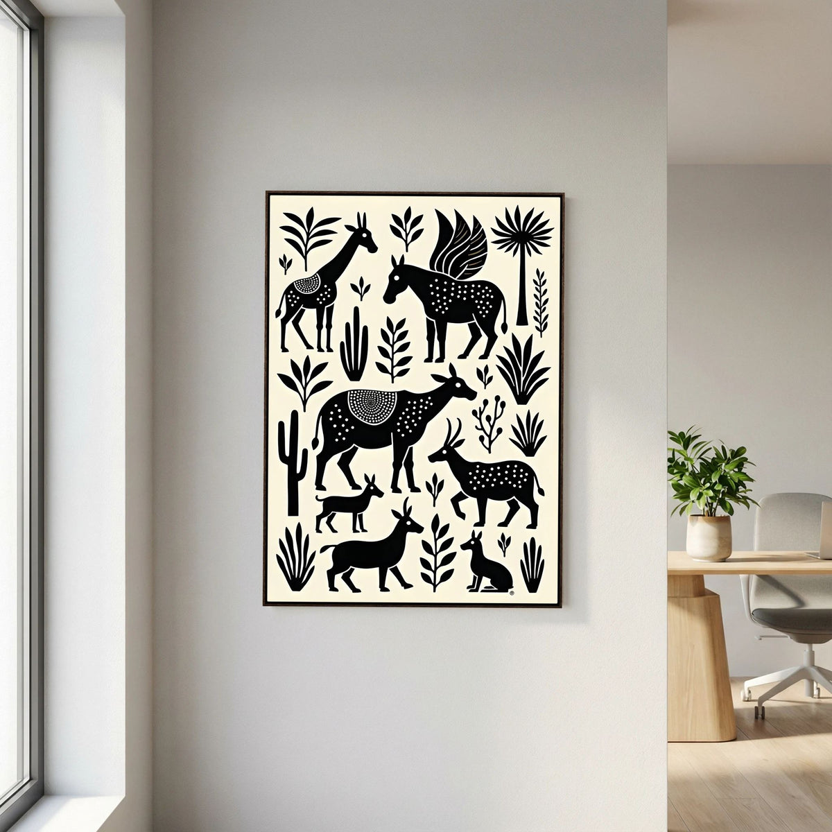 Mystical Planes Animals Canvas Wall art
