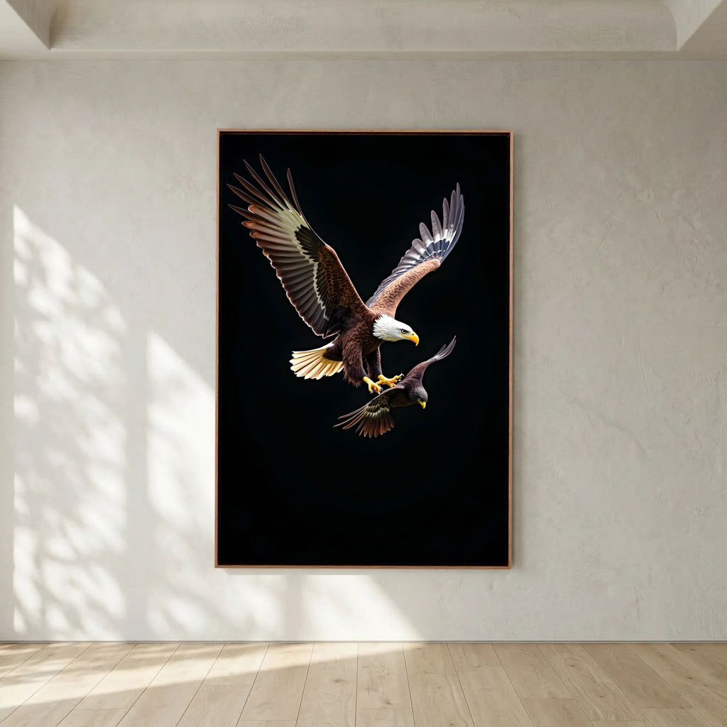 Eagle In Pursuit Minimalist Wall Canvas