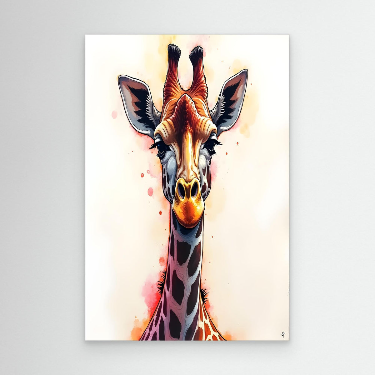 Abstract Giraffe Canvas Minimalist Ink Style