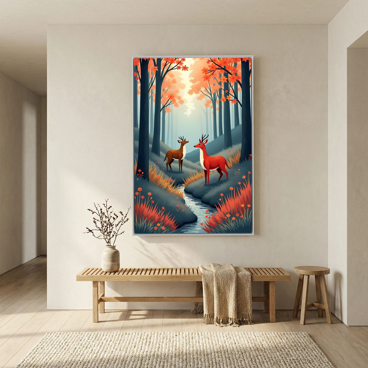 Forest Scene Abstract Deer