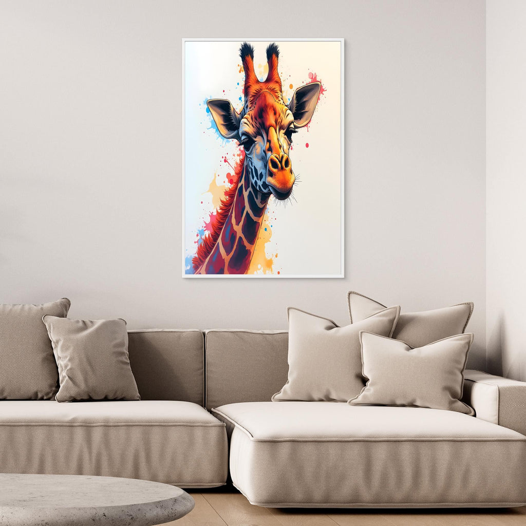 Abstract Giraffe Canvas Minimalist Ink Style