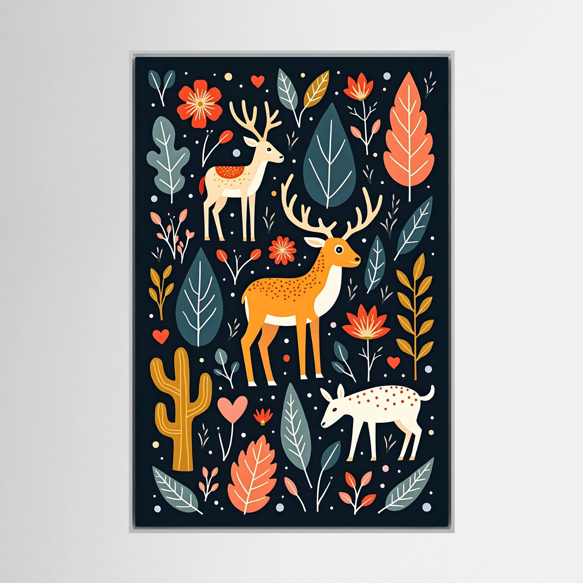 Abstract Deer Wall Canvas
