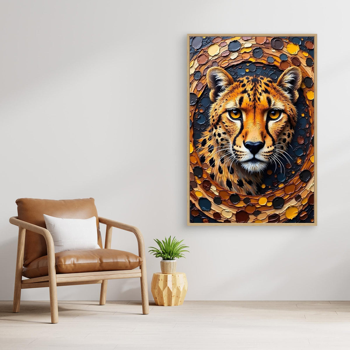 Majestic Cheetah Oil Style Canvas Minimalist Wall Decor