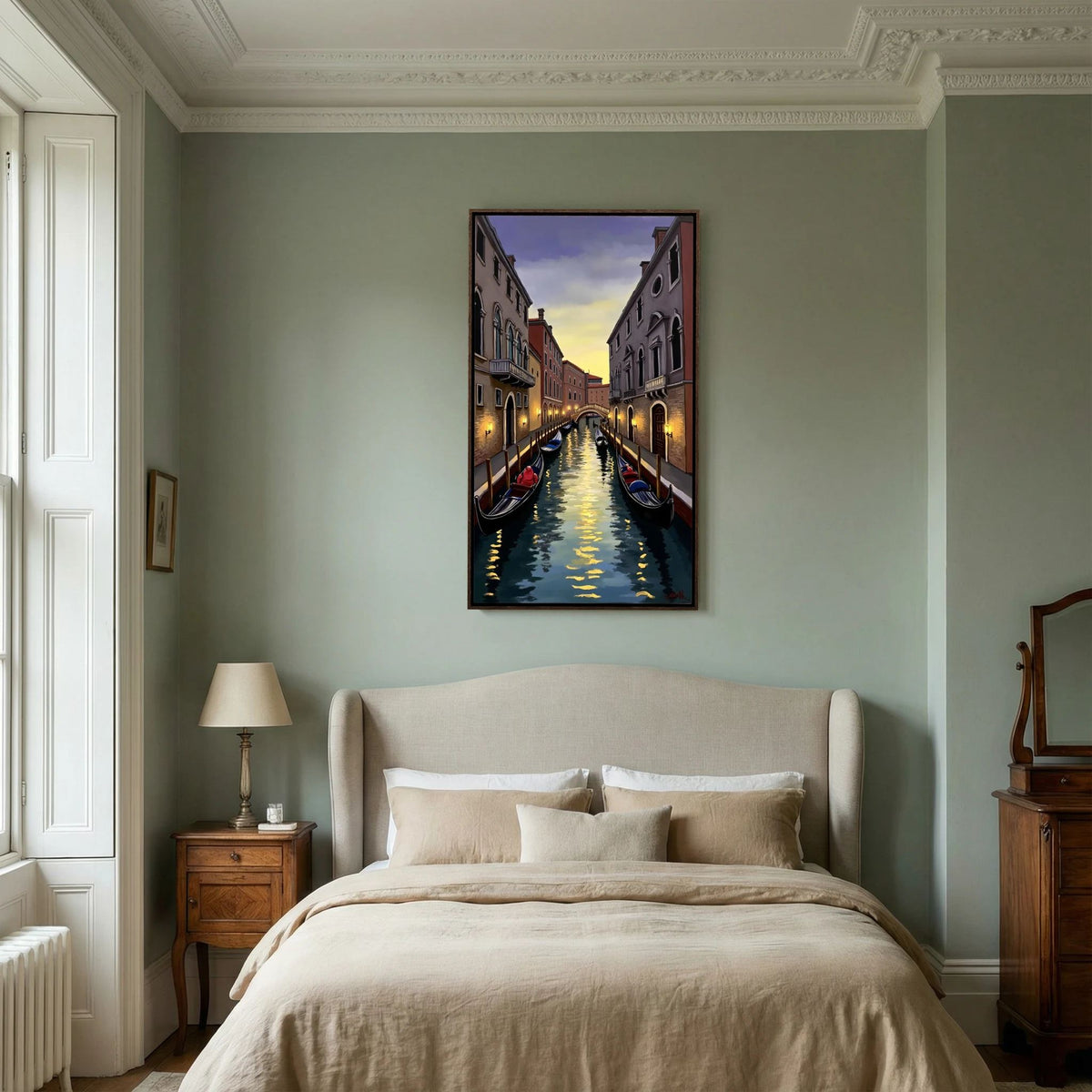 Venice River Scene Canvas Wall Art