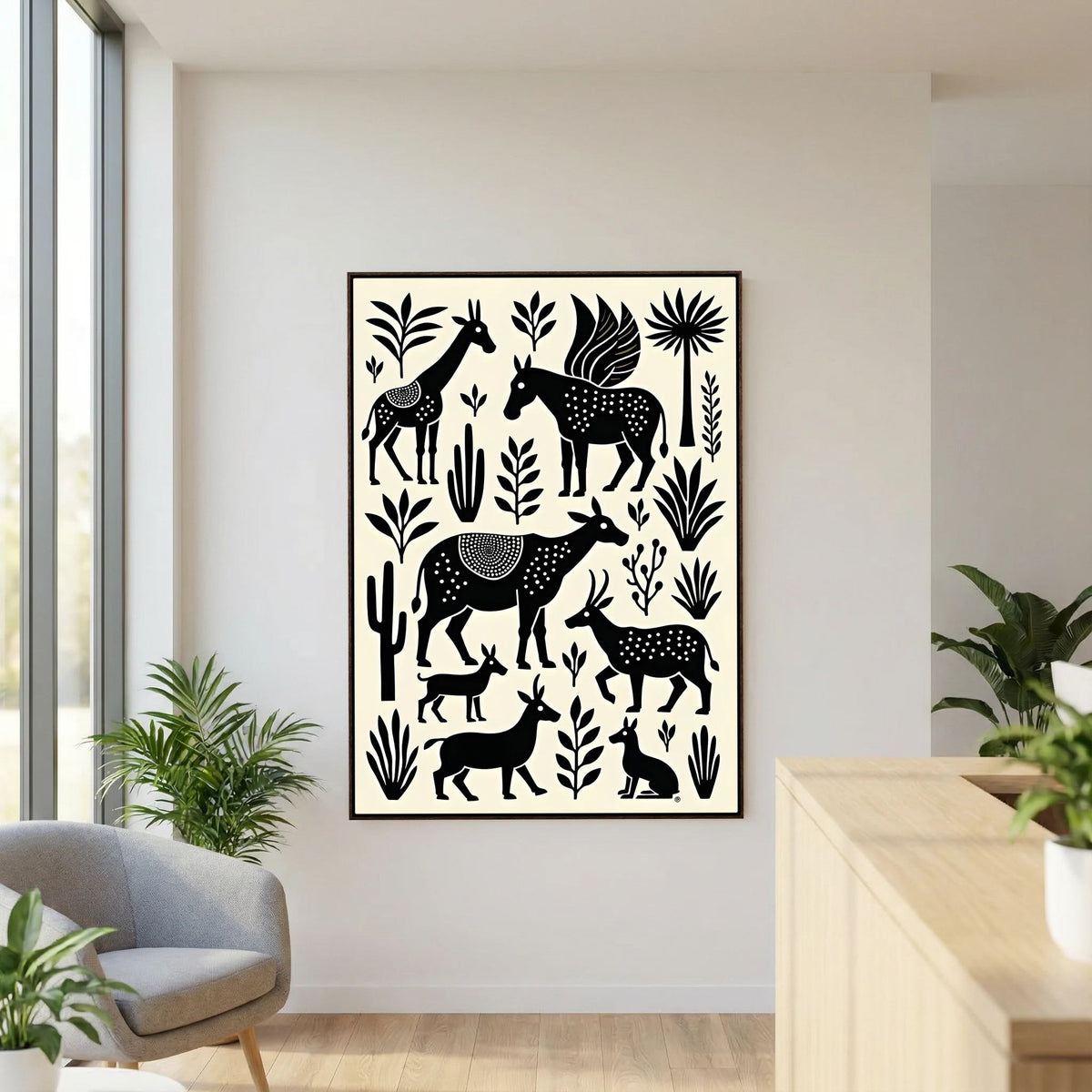 Mystical Planes Animals Canvas Wall art