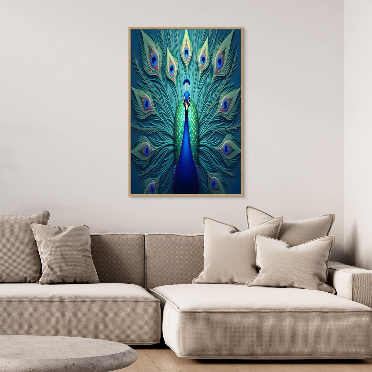 AI Creations Art Deco Style Peacock