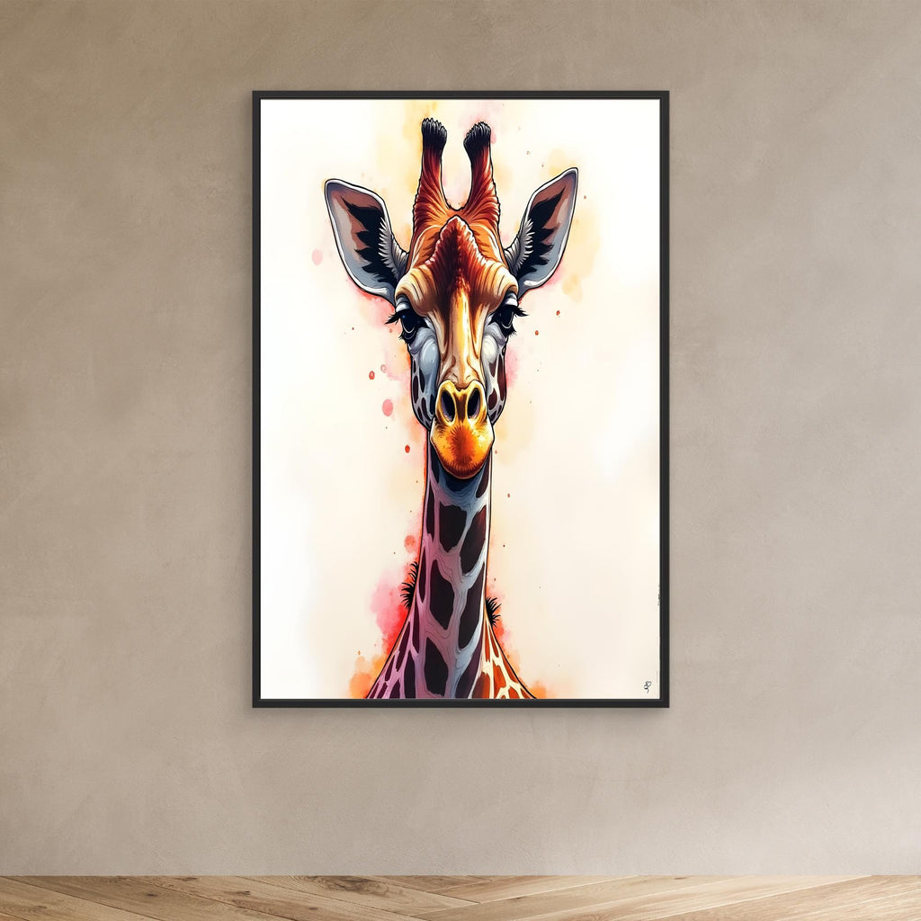 Abstract Giraffe Canvas Minimalist Ink Style
