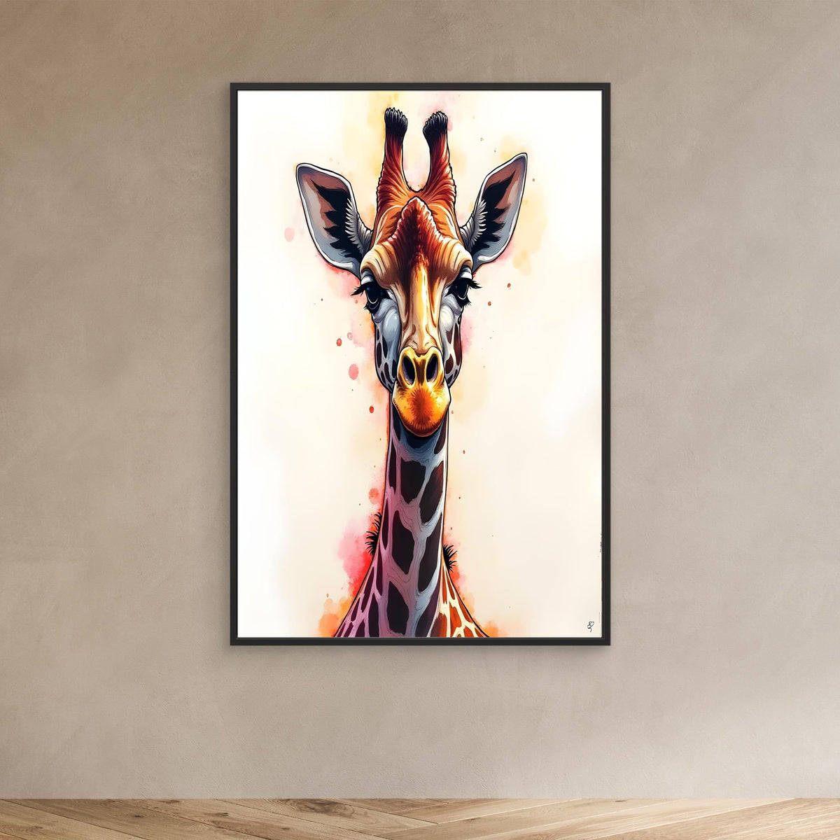 Abstract Giraffe Canvas Minimalist Ink Style