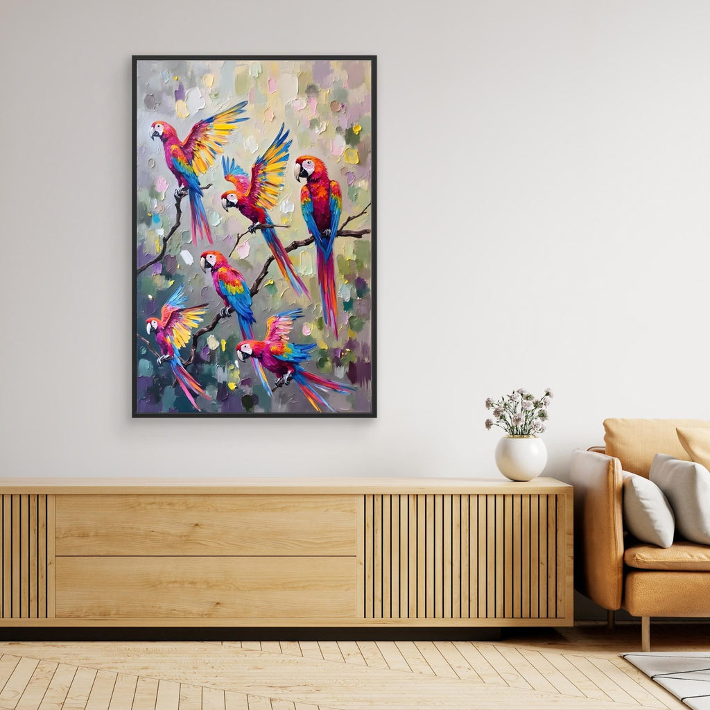Macaw Abstract Oil Style Canvas Great Gift Idea 