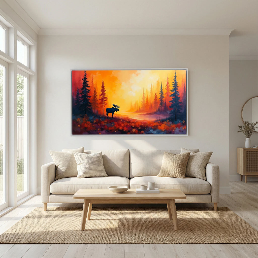 Moose At Sun Down In The Wilderness Wall Canvas