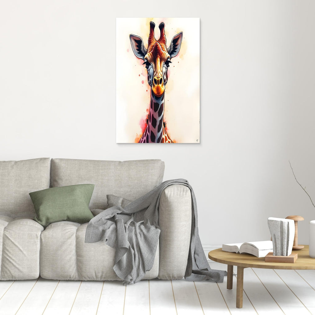 Abstract Giraffe Canvas Minimalist Ink Style
