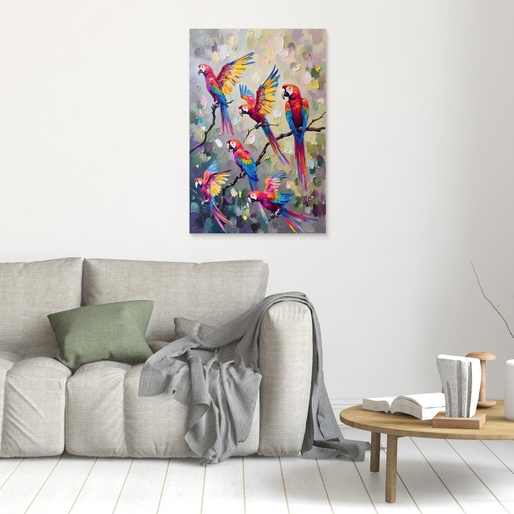 Macaw Abstract Oil Style Canvas Great Gift Idea 