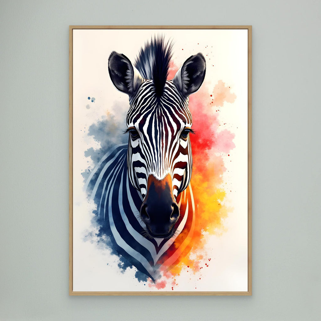 Safari Zebra Ink Style Minimalist Wall Decor