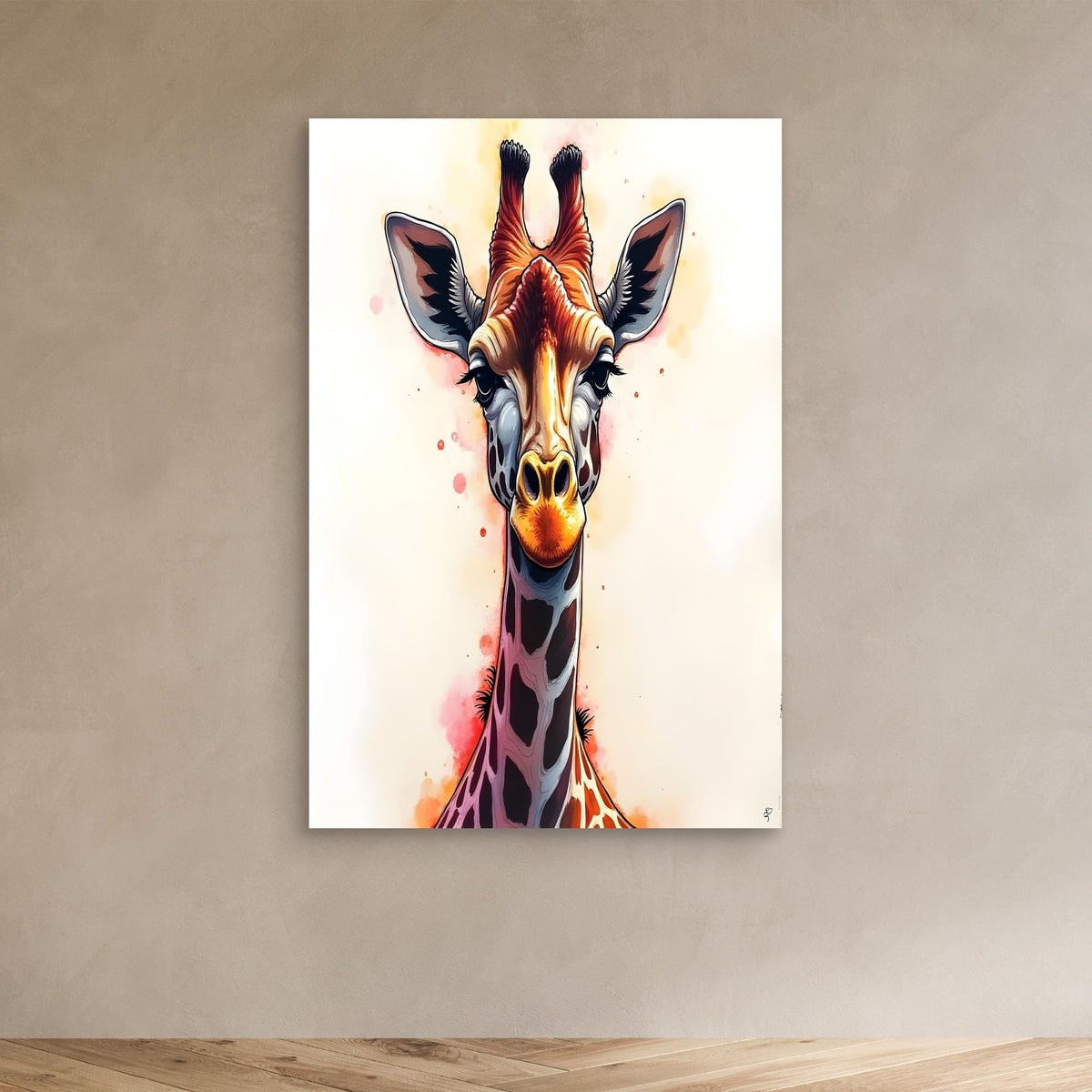 Abstract Giraffe Canvas Minimalist Ink Style