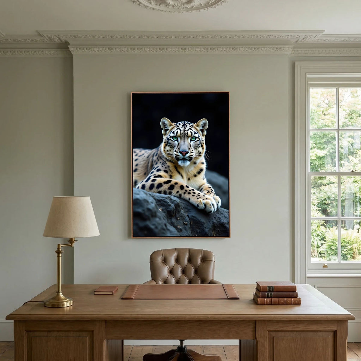 Snow Leopard Minimalist Big Cat Canvas