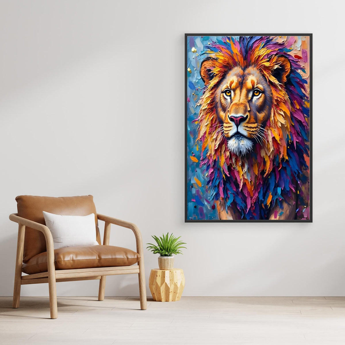 Lions Stare Oil Style