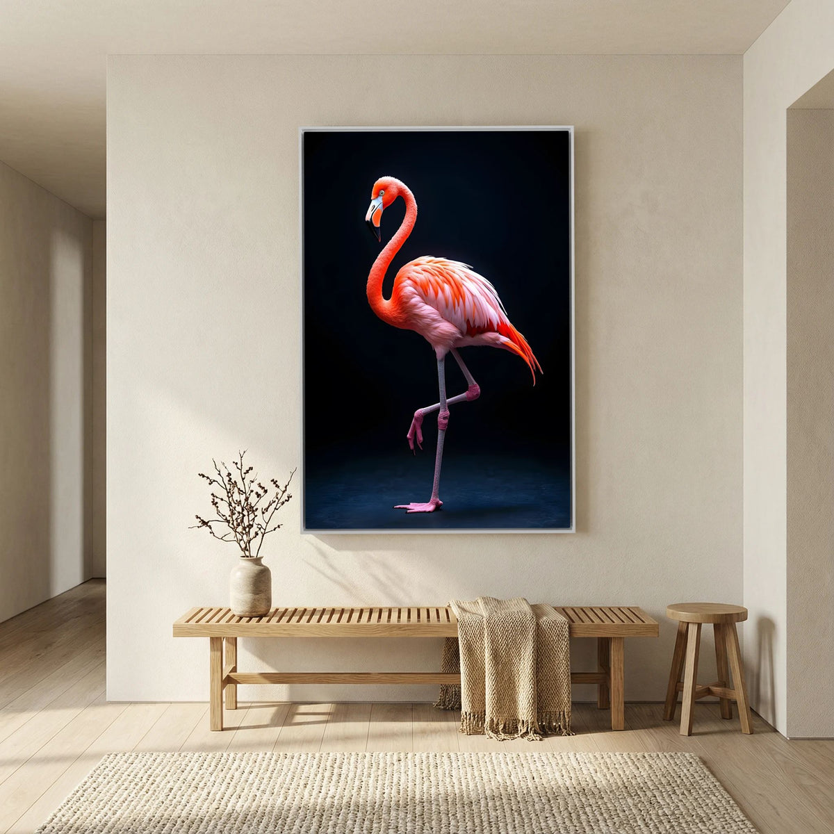 Stunning Picture Of A flamingo Minimalist Wall Canvas