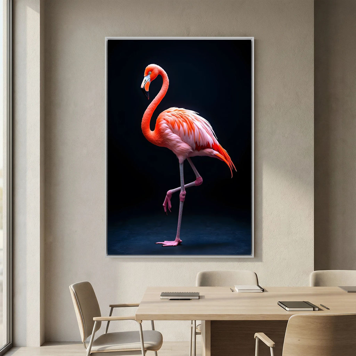 Stunning Picture Of A flamingo Minimalist Wall Canvas