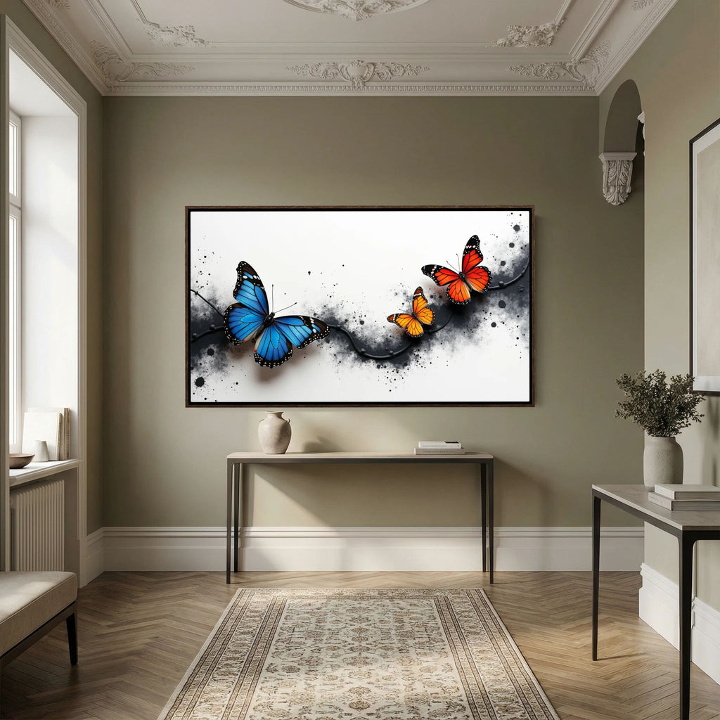Butterfly Metamorphosis In Indigo and Ochre