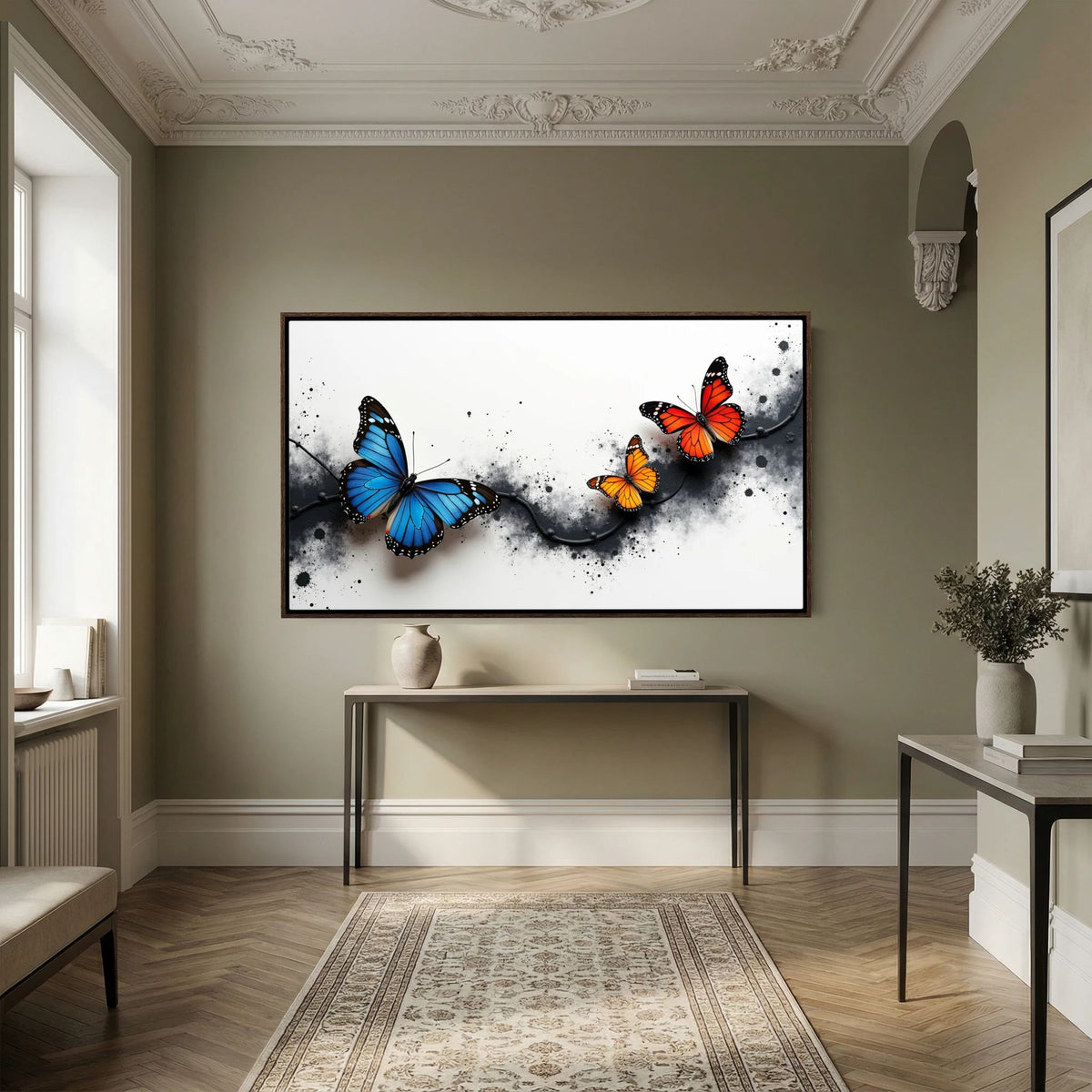 Butterfly Metamorphosis In Indigo and Ochre