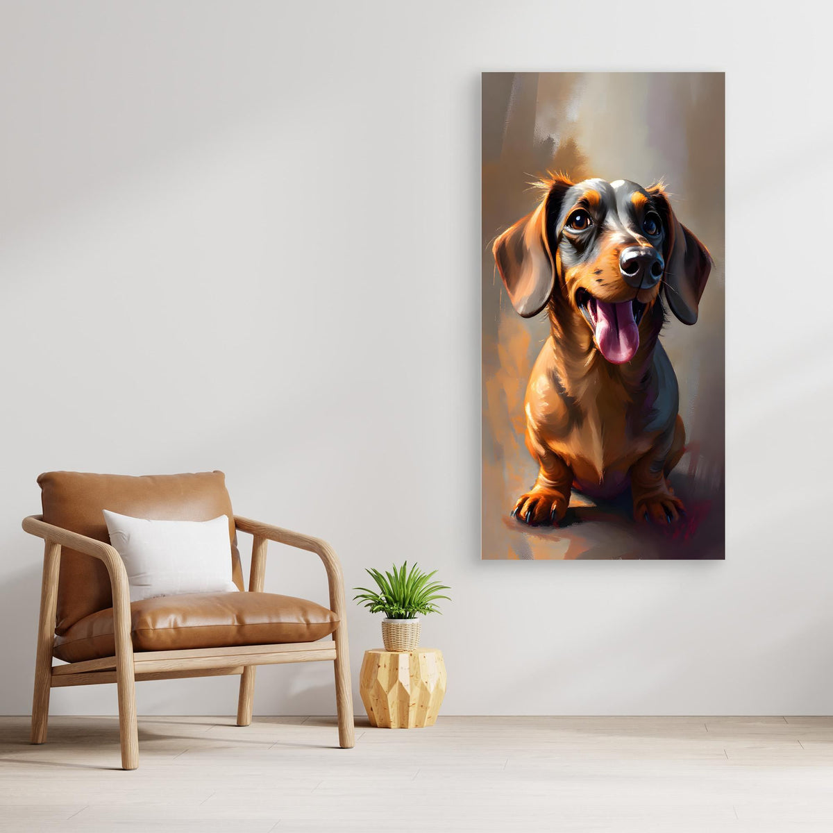Abstract Happy Dachshund 