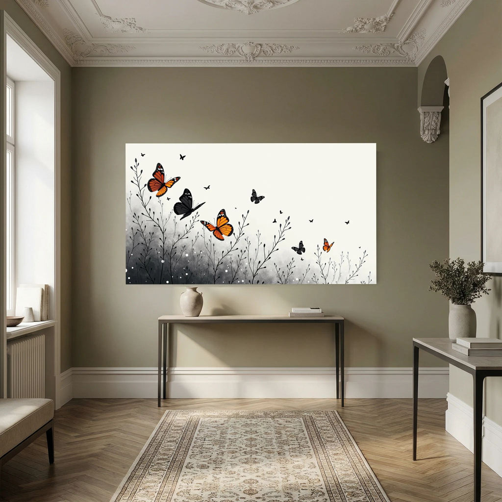 Butterfly In Flight Wall Canvas Art