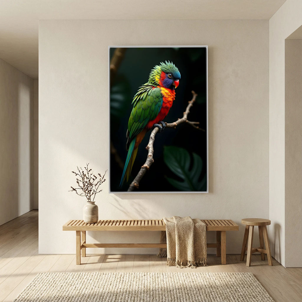 Ruffled Parrot Colourful Wall Canvas Minimalist Wall Decor