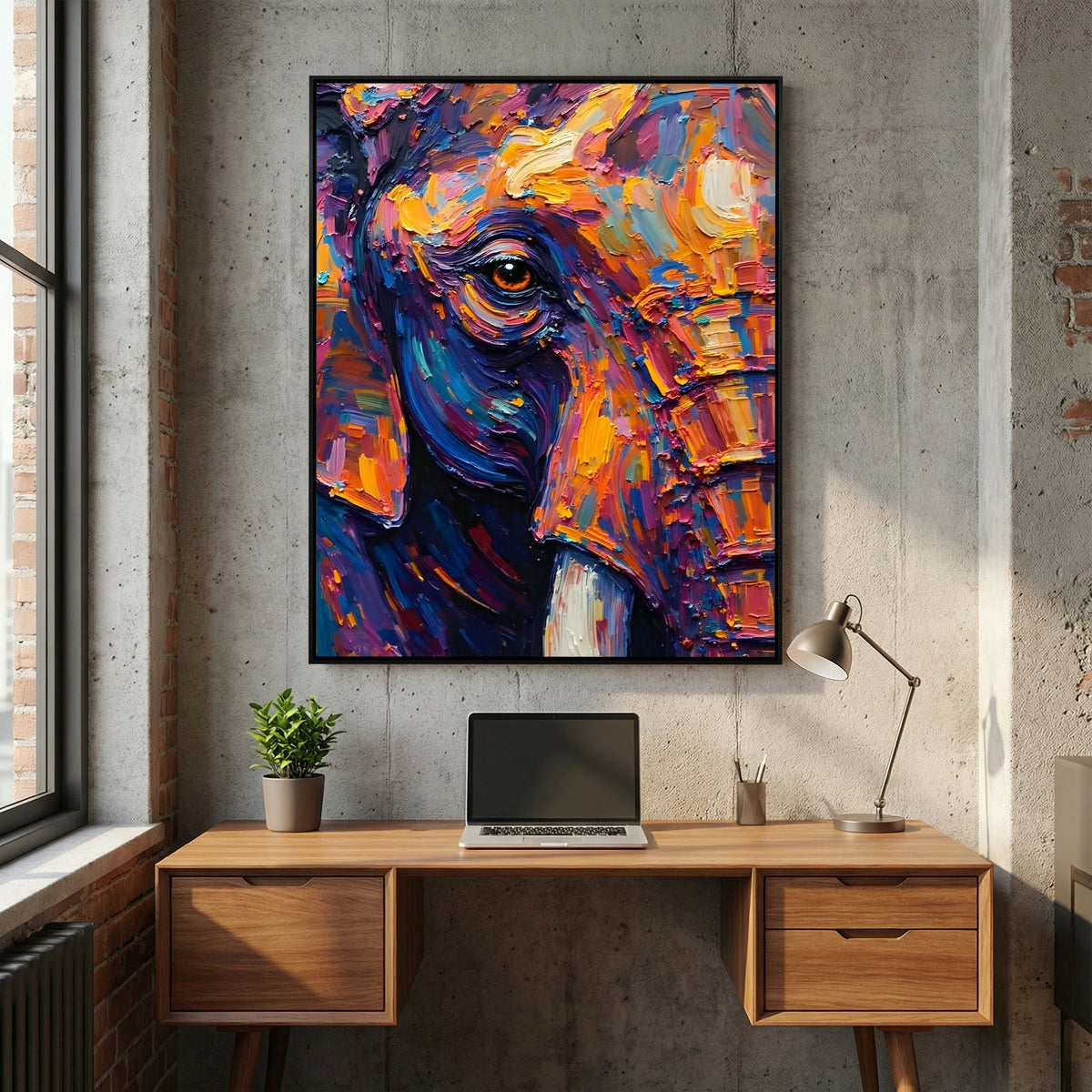 Elephants Eye Oil Style Canvas