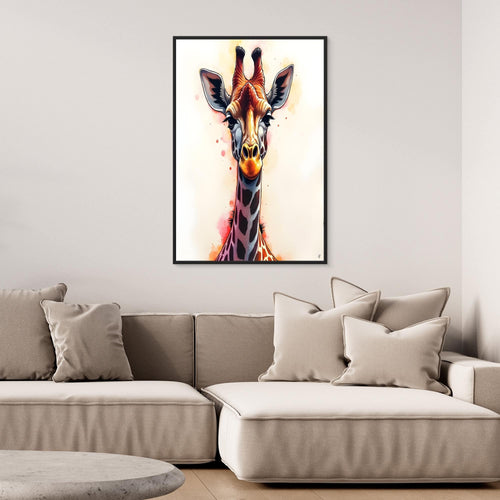 Abstract Giraffe Canvas Minimalist Ink Style