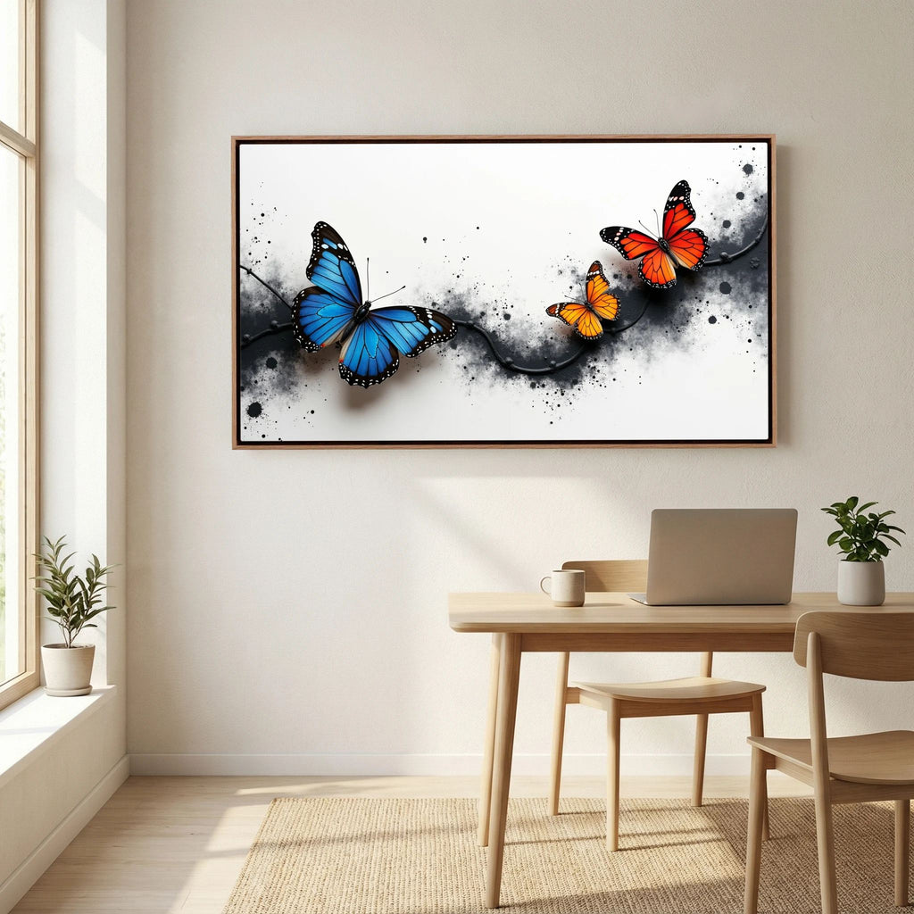Butterfly Metamorphosis In Indigo and Ochre