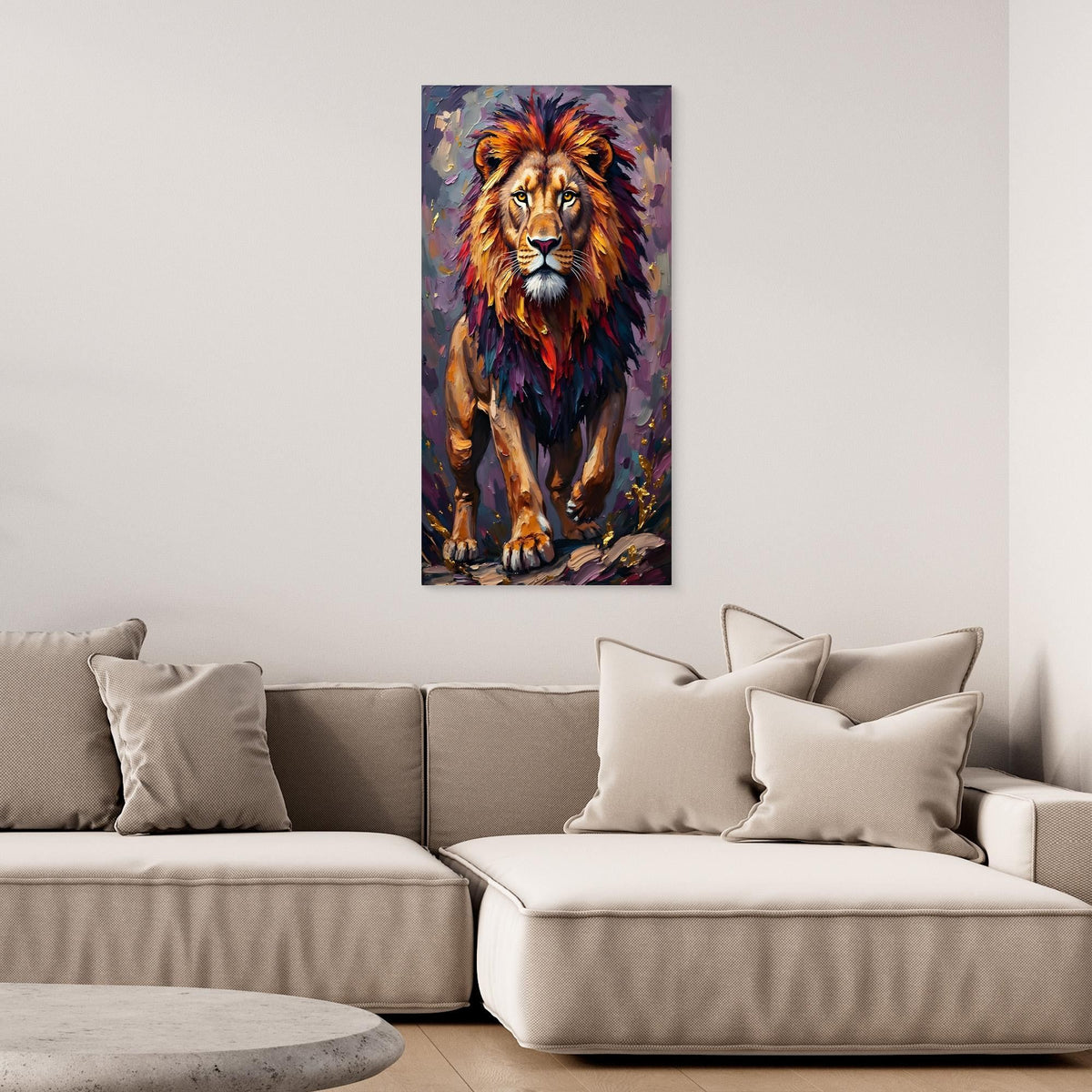 Abstract Lion Minimalist Oil Style
