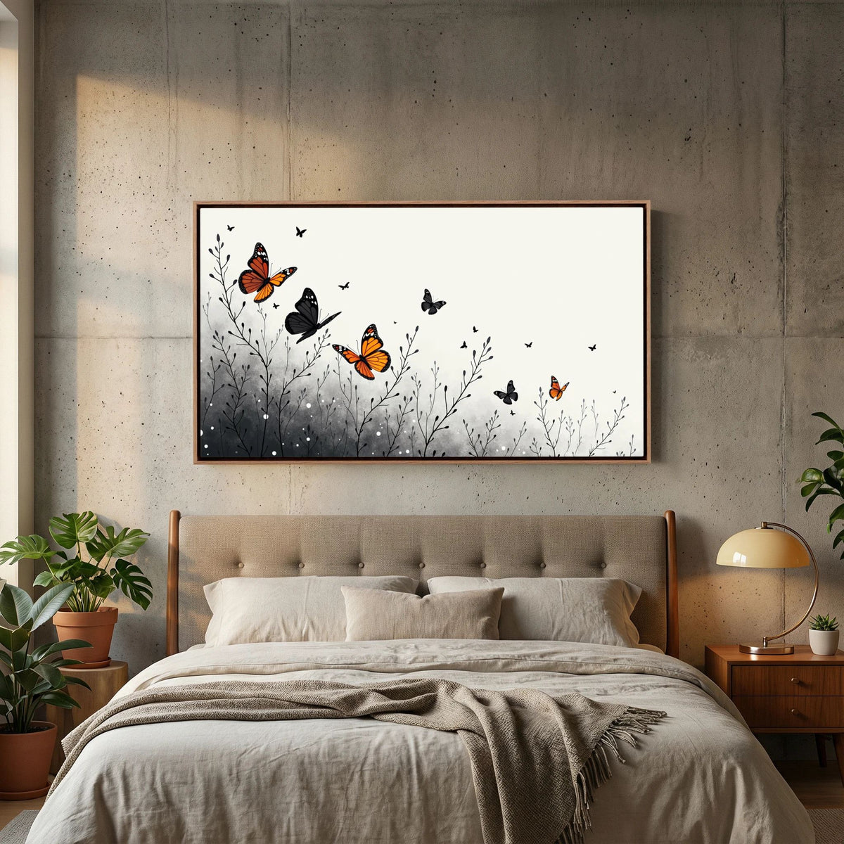 Butterfly In Flight Wall Canvas Art