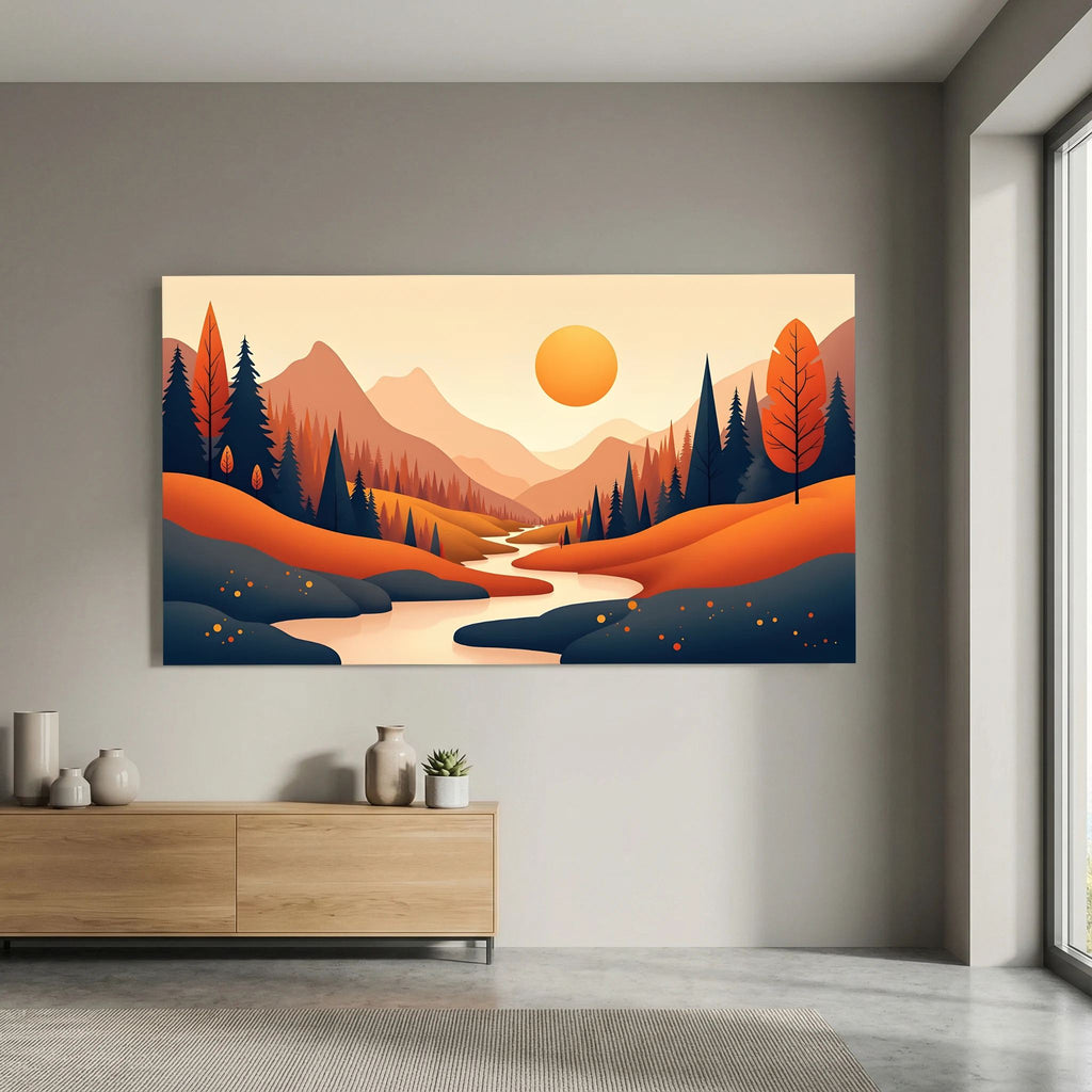 Abstract Autumn Landscape Wall Art