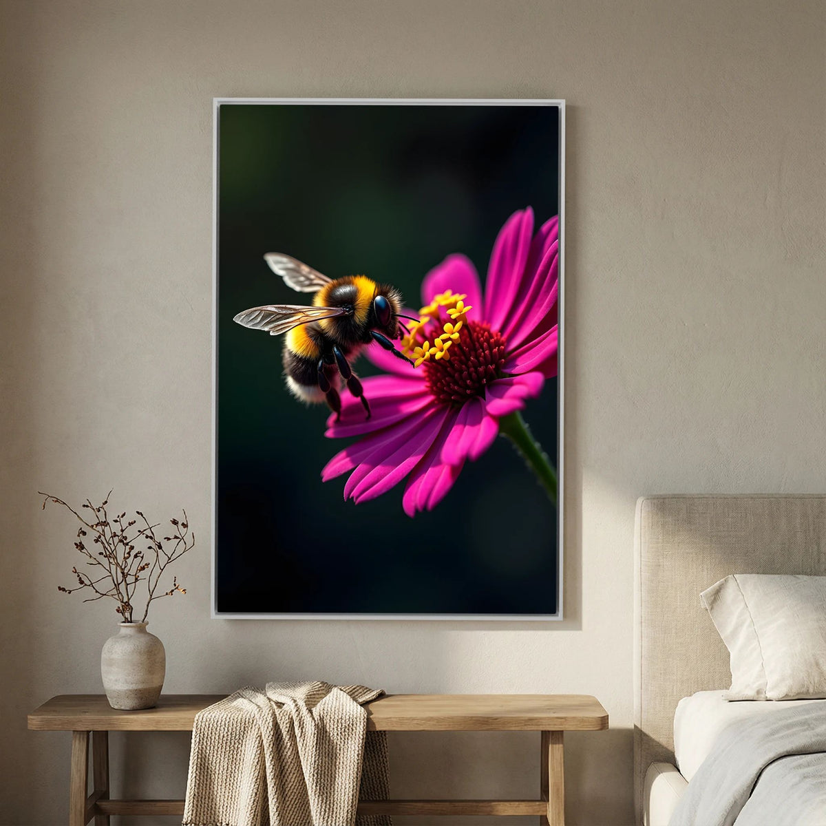 Bumble Bee Minimalist Wall Decor Bee Wall Canvas