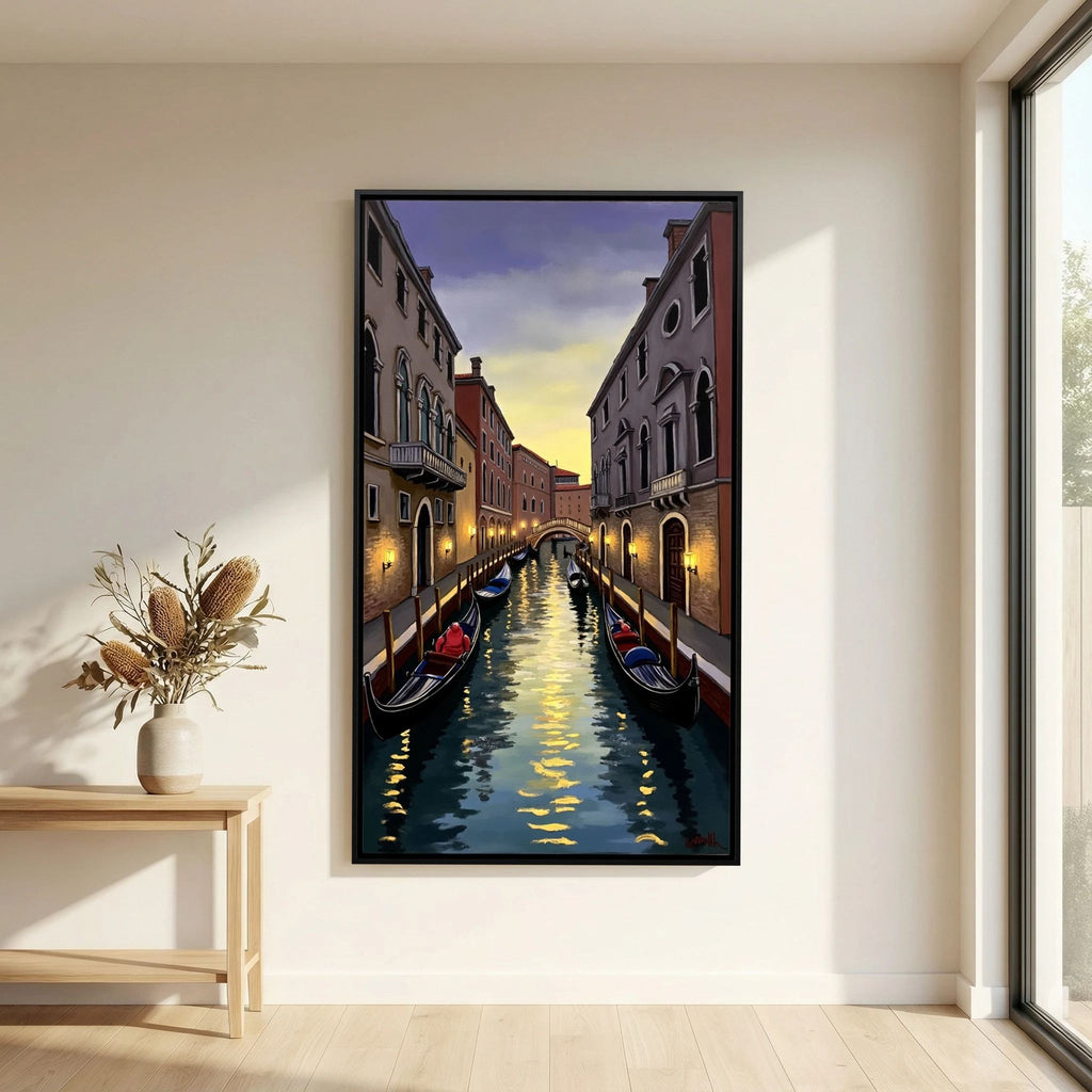 Venice River Scene Canvas Wall Art