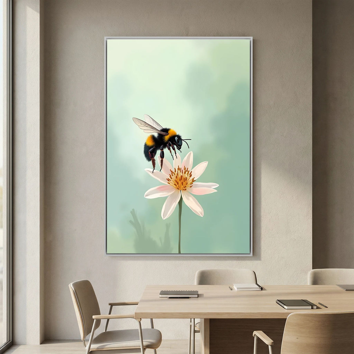 Delicate Bumble Bee Wall Art Minimalist Decor