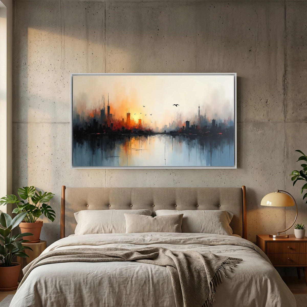 Cityscape At sunset Canvas Wall Art 