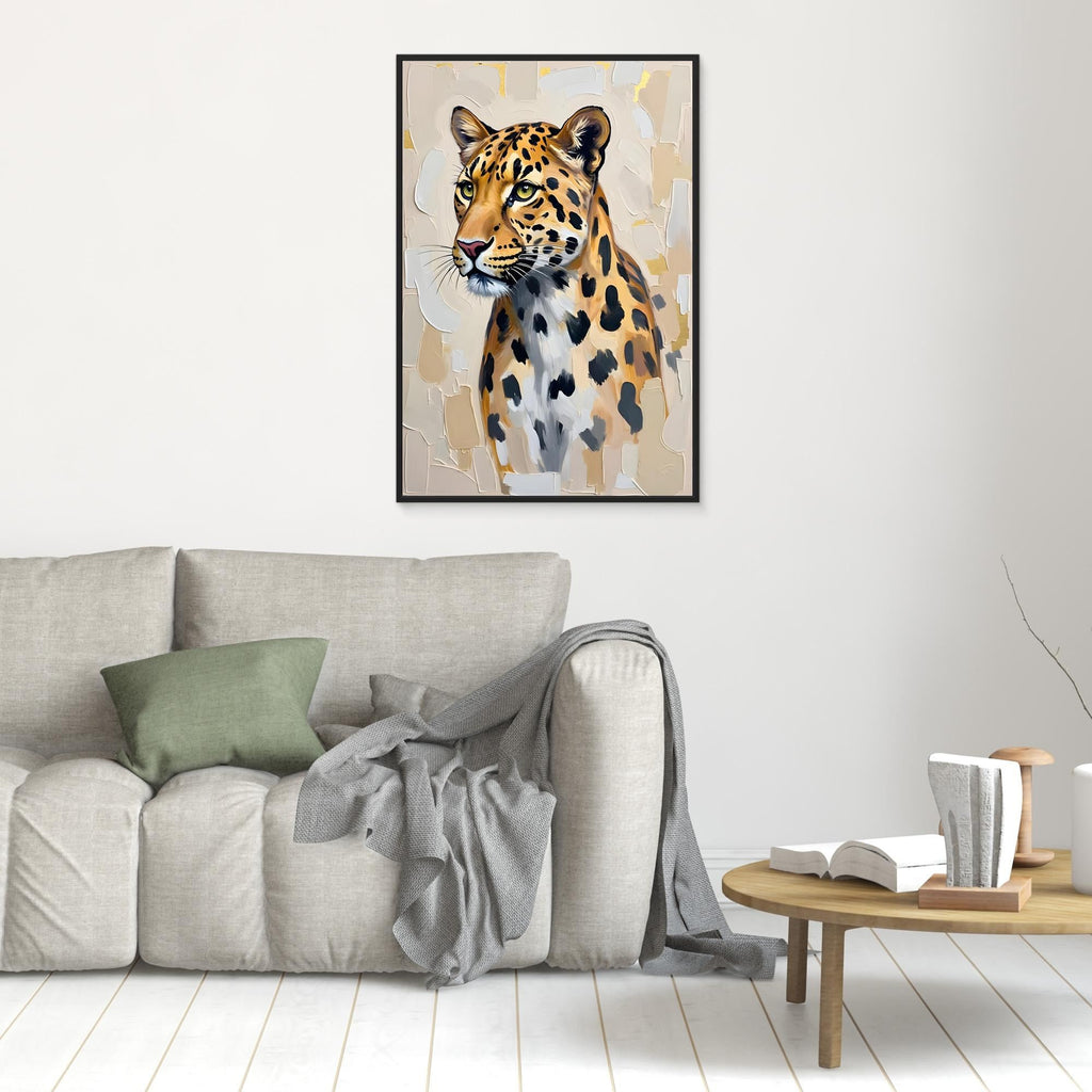 Leopard Oil Style Abstract Minimalist Wall Decor Muted Colours