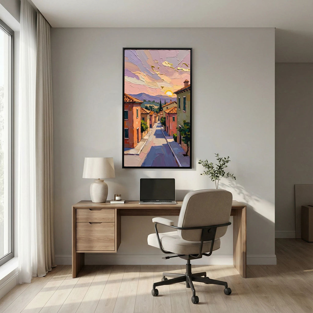 Abstract Street Scene Oil Style Wall Art